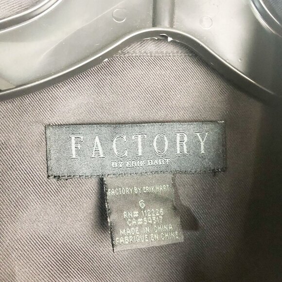 Factory Erik Hart Button Down Cap Sleeve Shirt Dress 6 Black - Picture 7 of 9